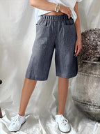 Retro Art Stripe Jacquard Loose Casual Cropped Pants