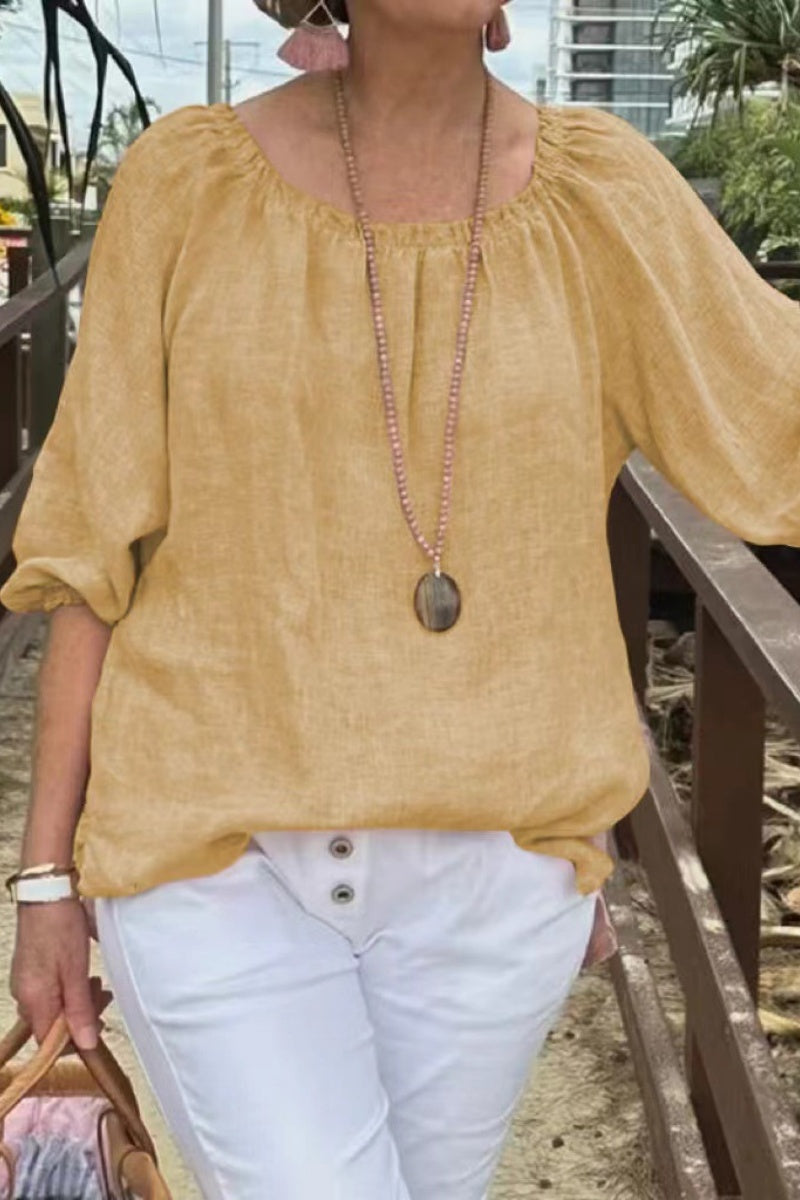 Casual Solid Color Basic O Neck Tops