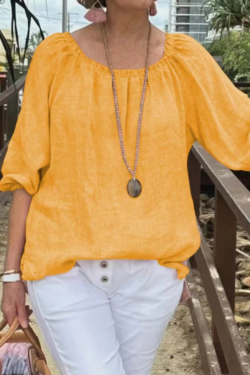 Casual Solid Color Basic O Neck Tops