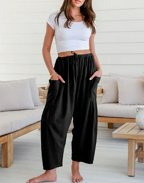 Womens Linen Wide Leg Pants