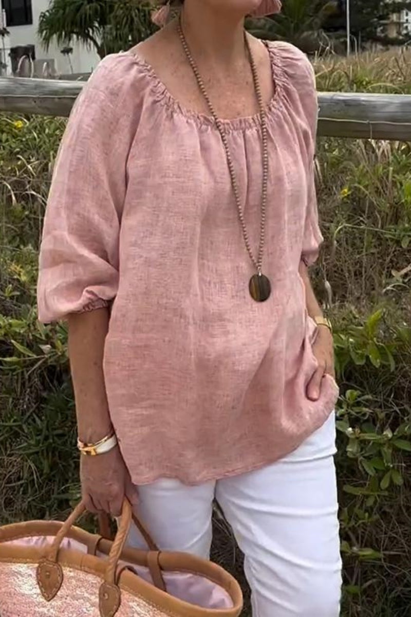 Casual Solid Color Basic O Neck Tops
