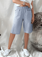 Retro Art Stripe Jacquard Loose Casual Cropped Pants