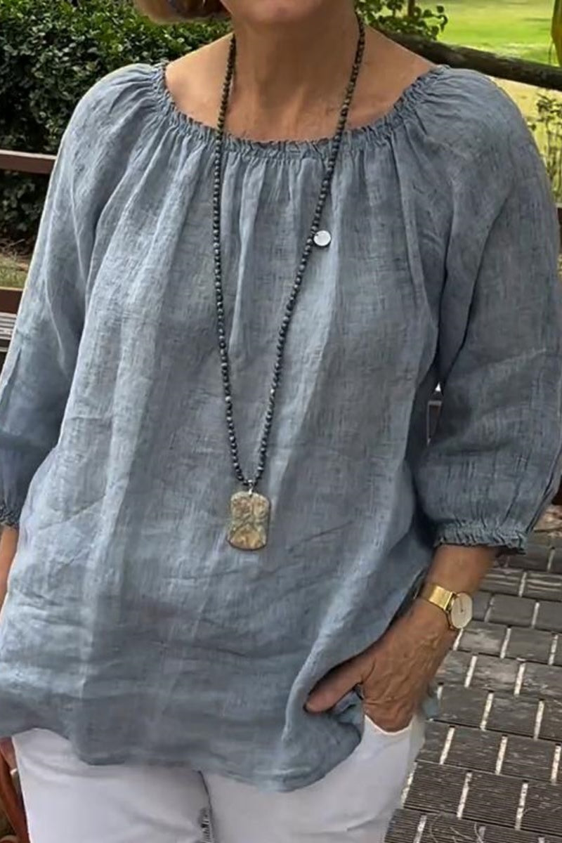 Casual Solid Color Basic O Neck Tops